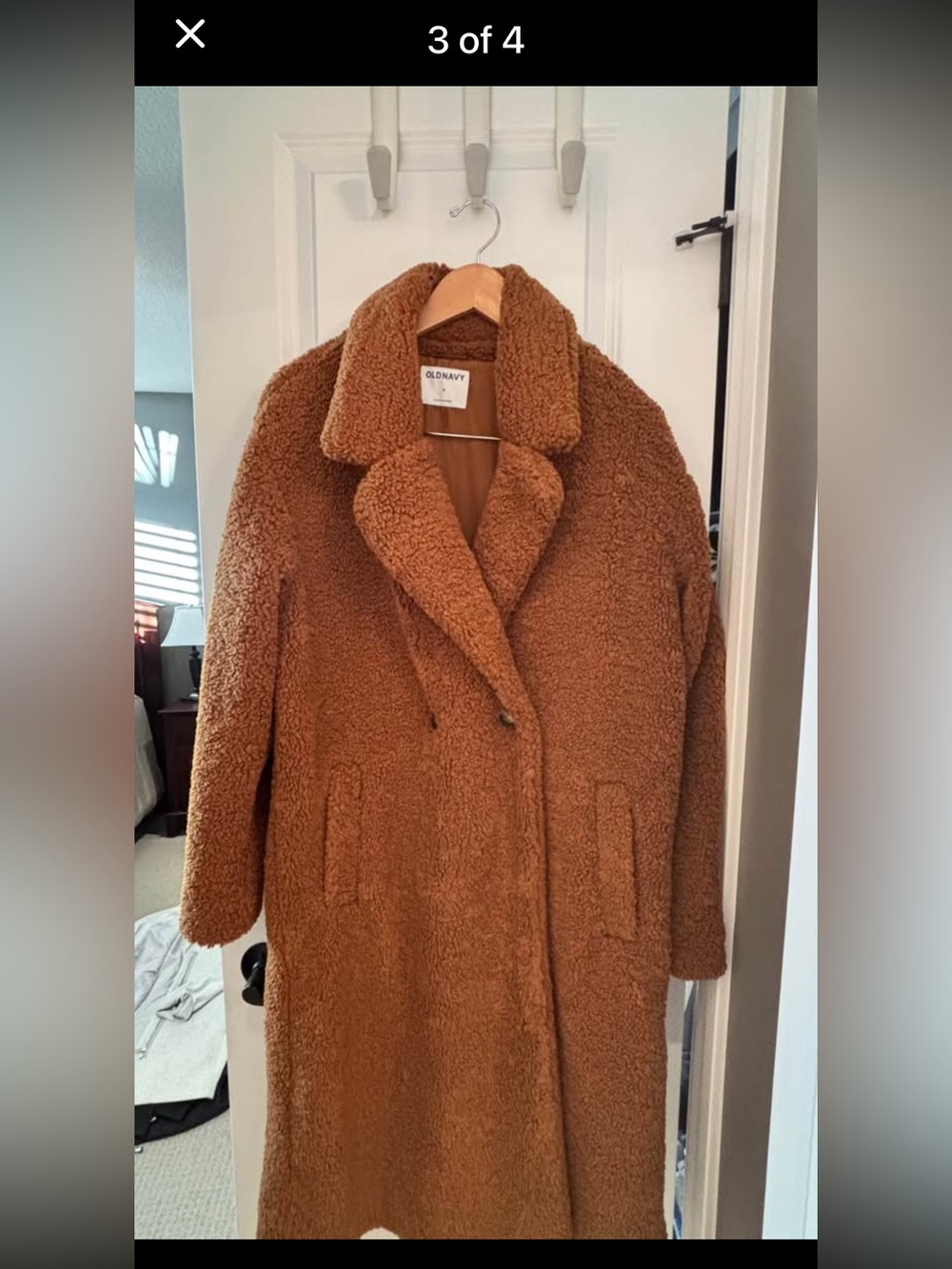 Women’s Old Navy Teddy Coat in Warm Brown - Picture 3 of 4